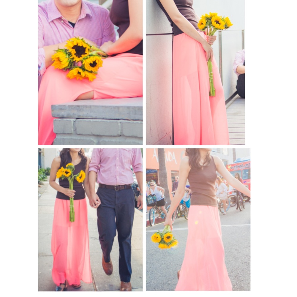 $20/2 Lily White Long Skirt Neon Pink Layer Sheer